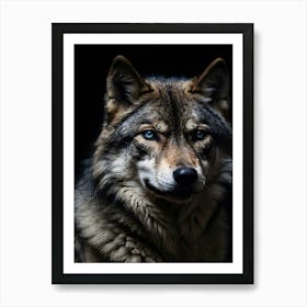 Wolf With Blue Eyes Art Print