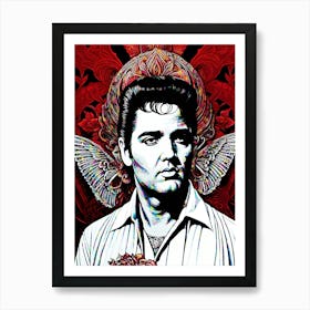 Elvis Presley - Angel Wings Art Print