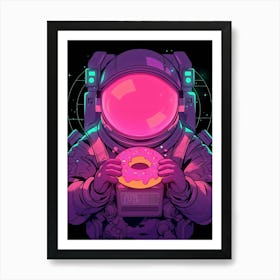 Donut Astronaut Art Print