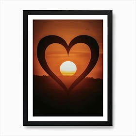 Sunset Heart Art Print