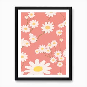 Daisies Flower Big Bold Illustration 2 Art Print