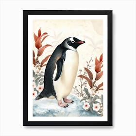 Adlie Penguin Volunteer Point Vintage Botanical Painting 2 Art Print