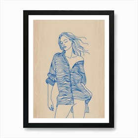 Drawing Of A Woman Art Print