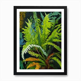 Ostrich Fern Cézanne Style Art Print