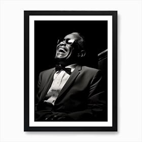 Black And White Photograph Of Ray Charles 1 Art Print