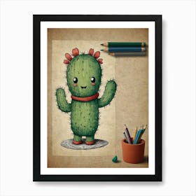 Cute Cactus 1 Art Print