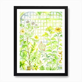 Watercolor Of A Garden Art Print