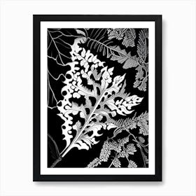 Oregon Grape Leaf Linocut 2 Art Print