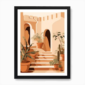 Amale0130 Abstract Illustrations Of Stairs And Plants In The St Dc211e65 48d0 4d0b 9368 Fabf640cf017 Art Print