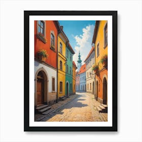 Street Scene In Czech Republic Art Print