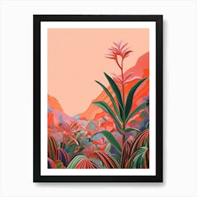 Boho Plant Painting Red Edged Dracaena 2 Art Print