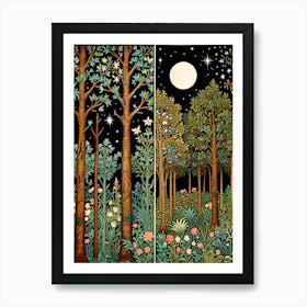 William Morris Night In The Forest 7 Art Print