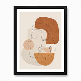 Abstract Clay Faces III Art Print