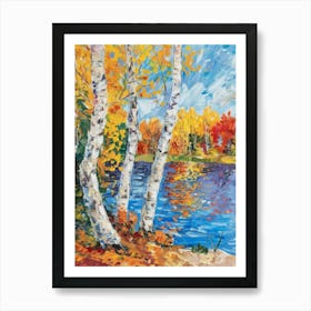 Birch Trees By The Lake 5 Art Print