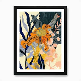 Colourful Flower Illustration Marigold 4 Art Print