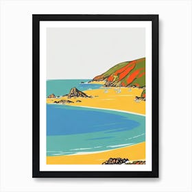 Kynance Cove Cornwall Midcentury Art Print