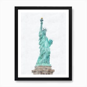 Statue Of Liberty Watercolor Painting Digital Art 3 Art Print