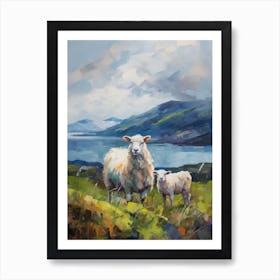 Sheep & Lamb By The Loch Linnhe 4 Art Print