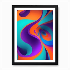 Abstract Colorful Waves Vertical Composition 27 Art Print