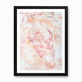 Leaf Print Orange And Pink Art Print