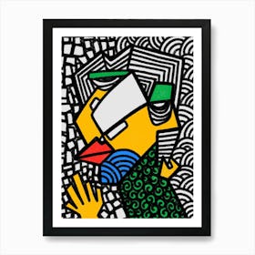 Cubism Art Face 3 Art Print