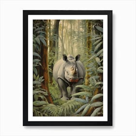 Rhino Exploring The Forest 7 Art Print