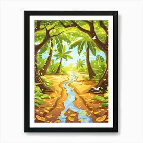 Stream In The Jungle Art Print