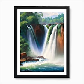 Iguazu Falls Of The South, Argentina Peaceful Oil Art  Art Print