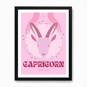 Pink Zodiac Capricorn Art Print