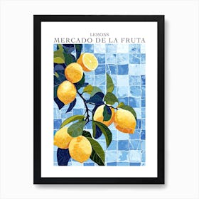 Mercado De La Fruta Lemons Illustration 1 Poster Art Print