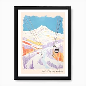 Poster Of Lech Zurs Am Arlberg   Austria, Ski Resort Pastel Colours Illustration 1 Art Print