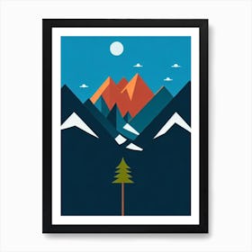 Châtel, France Modern Illustration Skiing Poster Art Print