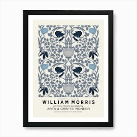 William Morris Blue Floral Poster Art Print