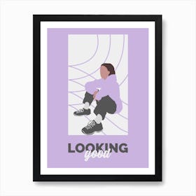 Looking You - Illustration Of A Woman 1 Art Print