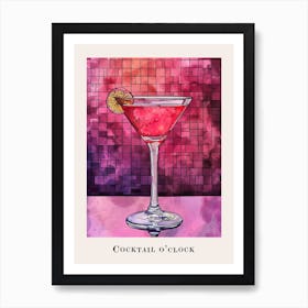 Cocktail O Clock Tile Poster 1 Art Print
