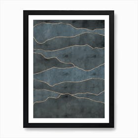 Mountain Range - Vertical Petrol Art Print