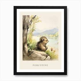 Beatrix Potter Inspired  Animal Watercolour Porcupine 1 Art Print