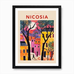 Nicosia Cyprus 2 Fauvist Travel Poster Art Print