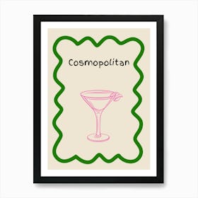 Cosmopolitan Doodle Poster Green & Pink Art Print