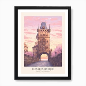 Charles Bridge Prague Czech Republic 2 Travel Poster Art Print