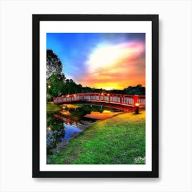 Sunset Bridge Art Print