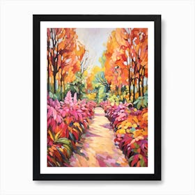 Autumn Gardens Painting Longwood Gardens Usa 1 Art Print