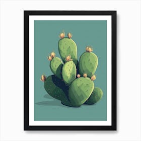 Prickly Pear Cactus Illustration 7 Art Print