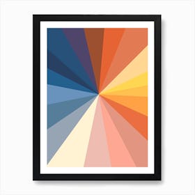 Colourful Geometric Abstract Segments Art Print