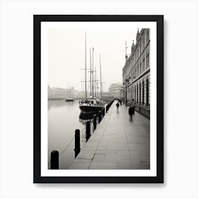 Santander, Spain, Black And White Old Photo 1 Art Print