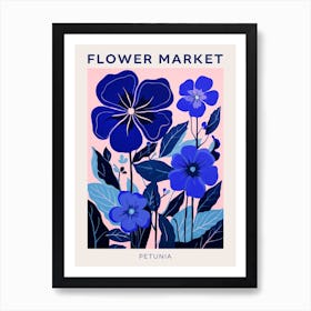 Blue Flower Market Poster Petunia 2 Art Print