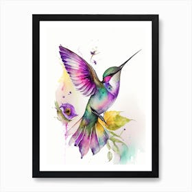 Berylline Hummingbird Cute Neon 3 Art Print