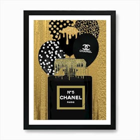 Gold & Black Channel 5 Art Print