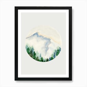 Watercolor Of Mountains 3 Art Print