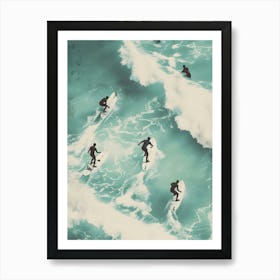 Surfers In The Ocean Art Print